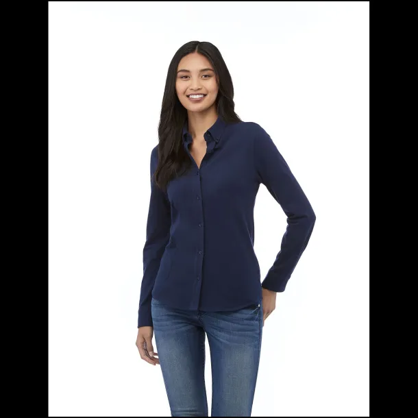 Bigelow long sleeve women's pique shirt - Elevate Life Crna