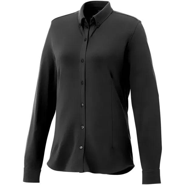 Bigelow long sleeve women's pique shirt - Elevate Life Crna