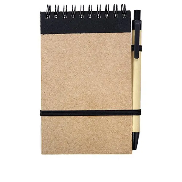 ECO RIBBON notebook with clear pages 90x140 / 140 pages with pen Black