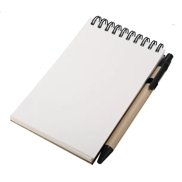 ECO RIBBON notebook with clear pages 90x140 / 140 pages with pen Black