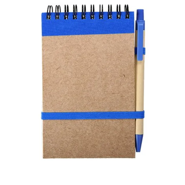 ECO RIBBON notebook with clear pages 90x140 / 140 pages with pen Blue