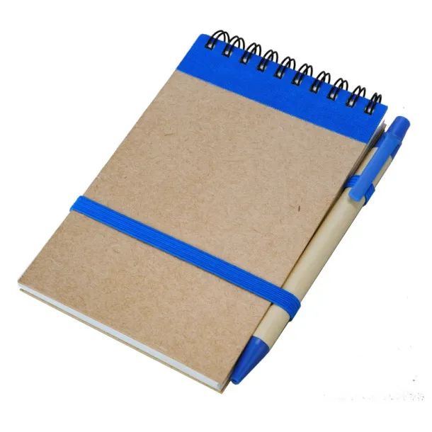 ECO RIBBON notebook with clear pages 90x140 / 140 pages with pen Blue