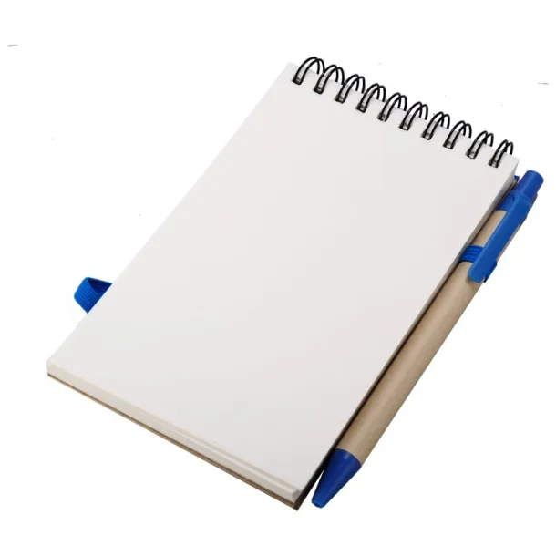 ECO RIBBON notebook with clear pages 90x140 / 140 pages with pen Blue