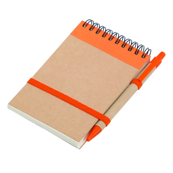 ECO RIBBON notebook with clear pages 90x140 / 140 pages with pen Orange