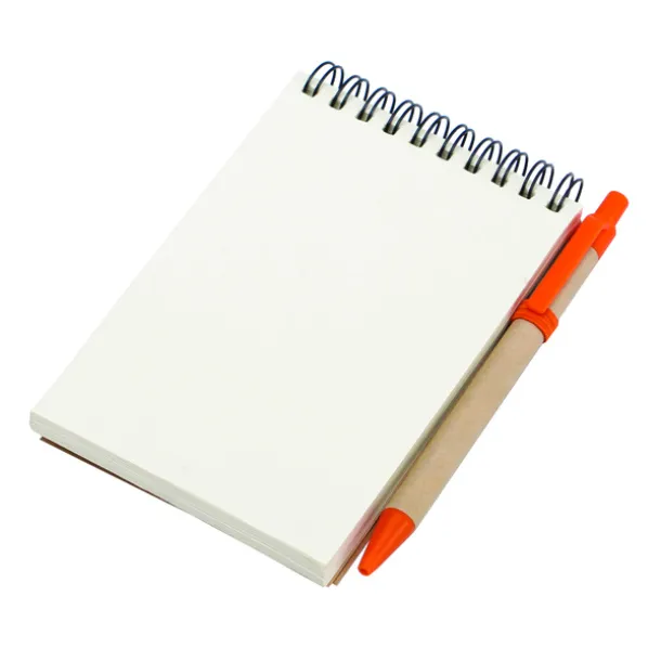 ECO RIBBON notebook with clear pages 90x140 / 140 pages with pen Orange