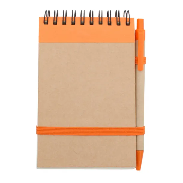 ECO RIBBON notebook with clear pages 90x140 / 140 pages with pen Orange