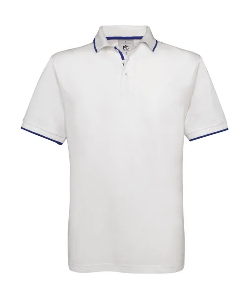  Sportska polo majica s prugama na ovratniku, 180 g/m² - B&C Bijela Kraljevski plava