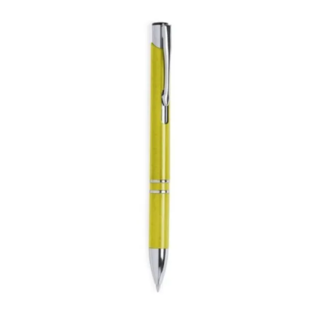  Wheat straw ball pen, metal clip yellow