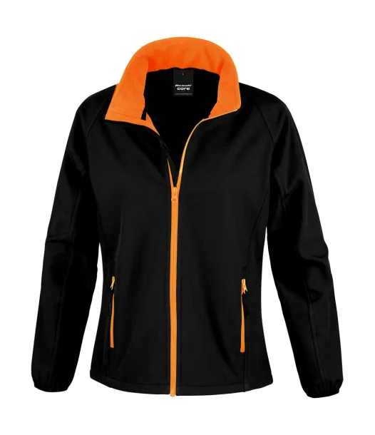  Ladies' Printable Softshell Jacket - Result Core Black Narančasta