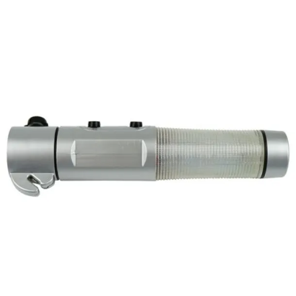  Emergency torch 1 LED, seat belt cutter, safety hammer silver