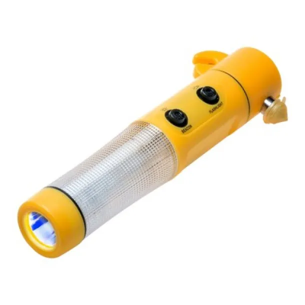  Emergency torch 1 LED, seat belt cutter, safety hammer yellow