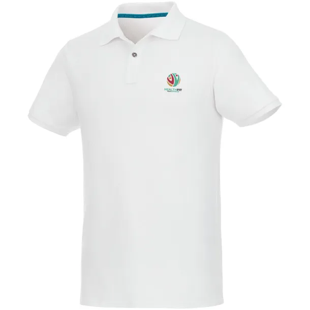 Beryl short sleeve men's GOTS organic GRS recycled polo - Elevate NXT White