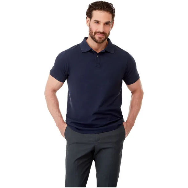 Beryl short sleeve men's GOTS organic GRS recycled polo - Elevate NXT Crna