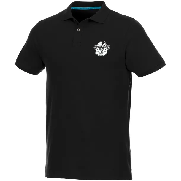 Beryl short sleeve men's GOTS organic GRS recycled polo - Elevate NXT Crna