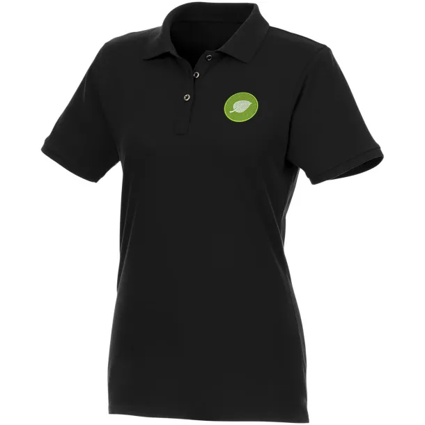 Beryl short sleeve women's GOTS organic GRS recycled polo - Elevate NXT Solid black