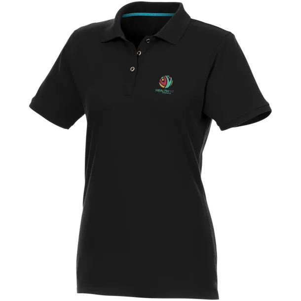 Beryl short sleeve women's GOTS organic GRS recycled polo - Elevate NXT Solid black