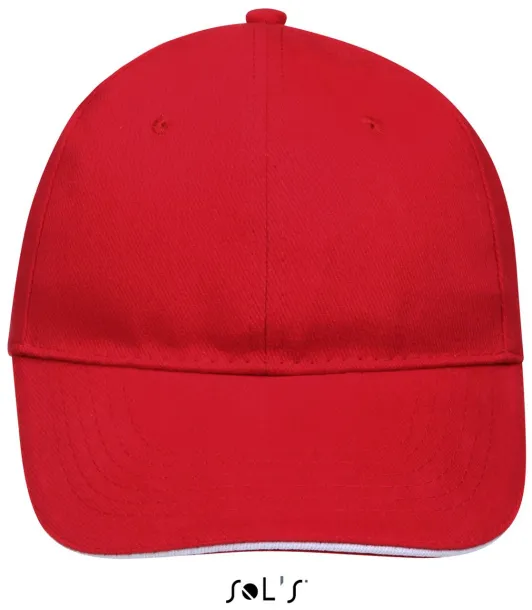 SOL'S BUFFALO SIX PANEL CAP - SOL'S Red White