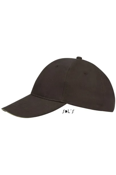 SOL'S BUFFALO SIX PANEL CAP - SOL'S Chocolate Beige