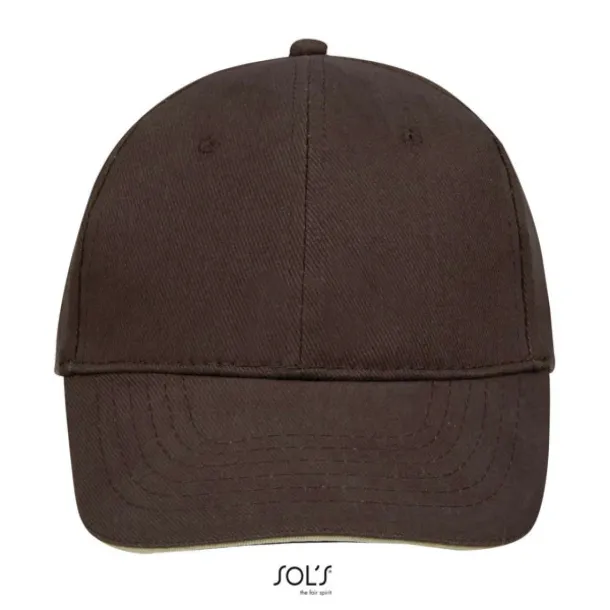 SOL'S BUFFALO SIX PANEL CAP - SOL'S Chocolate Beige