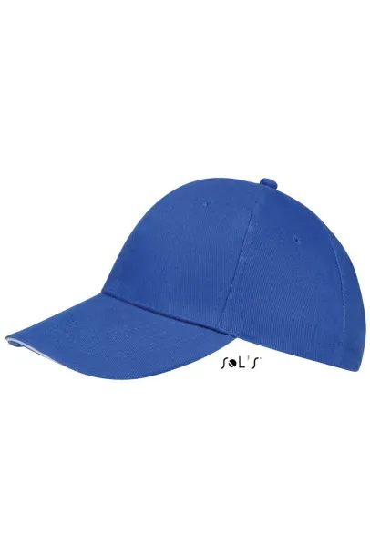 SOL'S BUFFALO SIX PANEL CAP - SOL'S Royal blue White