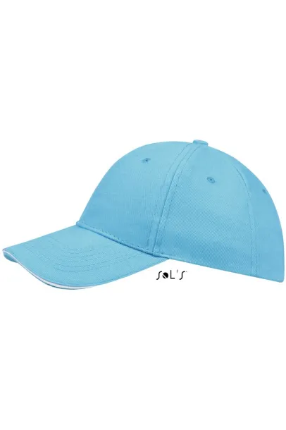 SOL'S BUFFALO SIX PANEL CAP - SOL'S Turquoise White