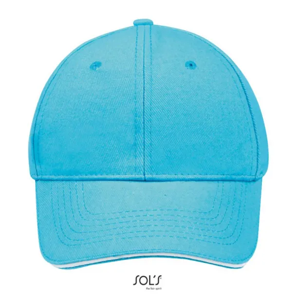 SOL'S BUFFALO SIX PANEL CAP - SOL'S Turquoise White