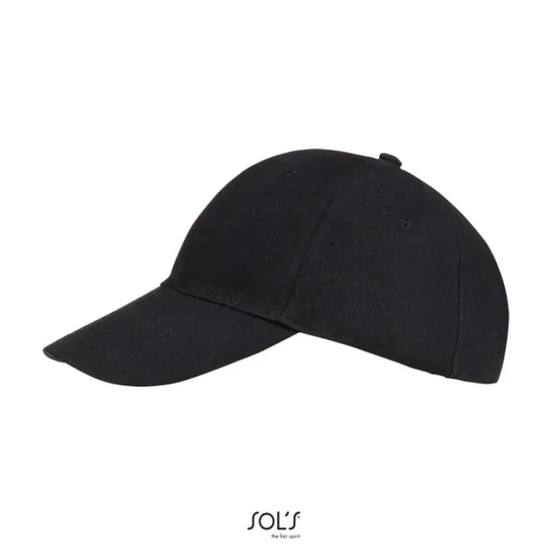 SOL'S BUFFALO SIX PANEL CAP - SOL'S Black