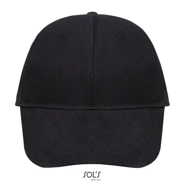 SOL'S BUFFALO SIX PANEL CAP - SOL'S Black