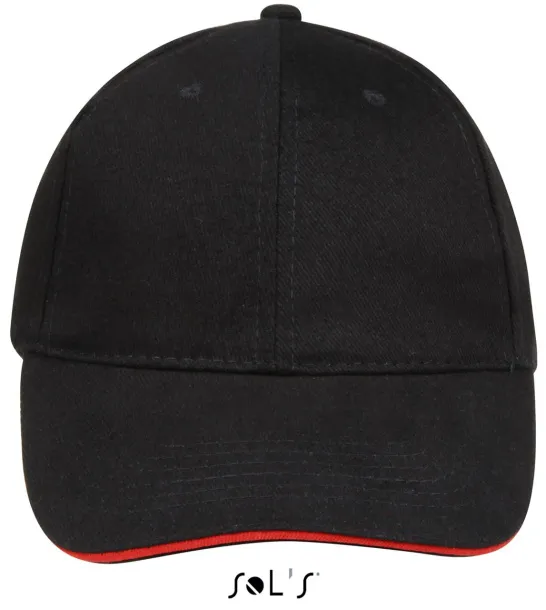 SOL'S BUFFALO SIX PANEL CAP - SOL'S Black Red