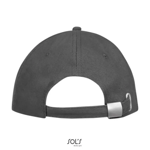 SOL'S BUFFALO SIX PANEL CAP - SOL'S Tamno siva Light Grey