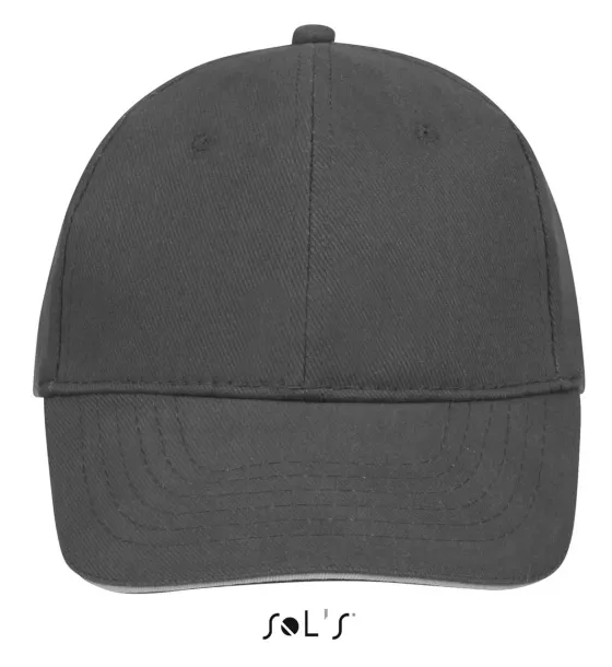 SOL'S BUFFALO SIX PANEL CAP - SOL'S Tamno siva Light Grey