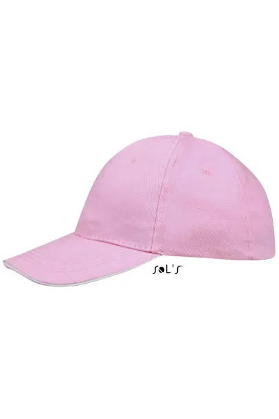 SOL'S BUFFALO SIX PANEL CAP - SOL'S Pink White