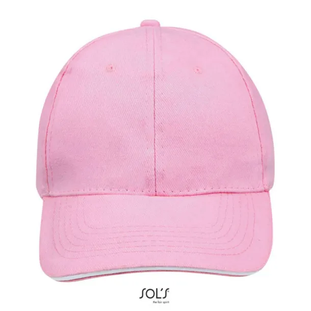 SOL'S BUFFALO SIX PANEL CAP - SOL'S Pink White