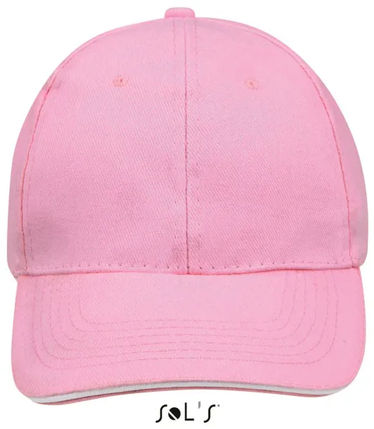 SOL'S BUFFALO SIX PANEL CAP - SOL'S Pink White