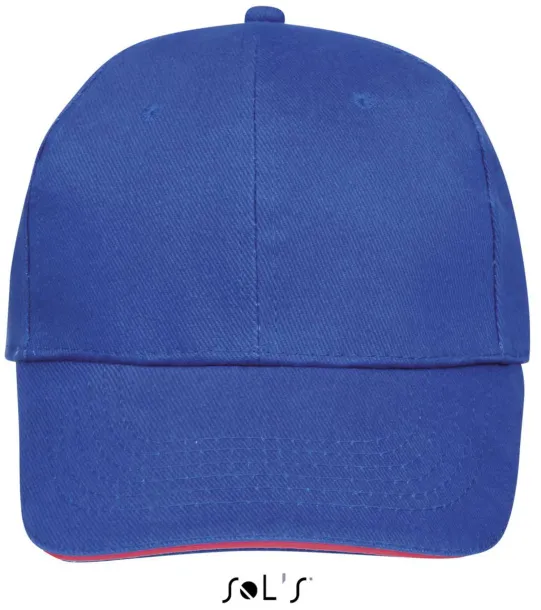 SOL'S BUFFALO SIX PANEL CAP - SOL'S Royal blue Neon Coral