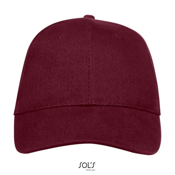 SOL'S BUFFALO SIX PANEL CAP - SOL'S Burgundy