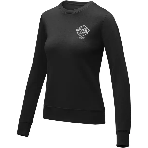 Zenon women’s crewneck sweater - Elevate Essentials Solid black