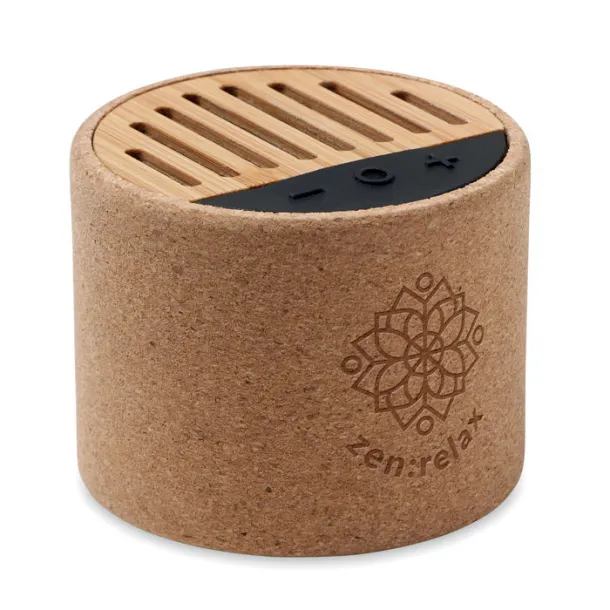 ROUND + Round cork wireless speaker Beige