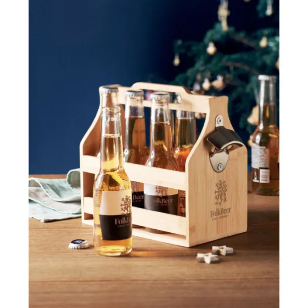 CABAS 6 beer crate in bamboo Wood