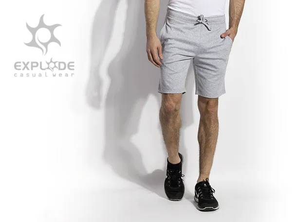 BOXER fleece shorts - EXPLODE Ash gray