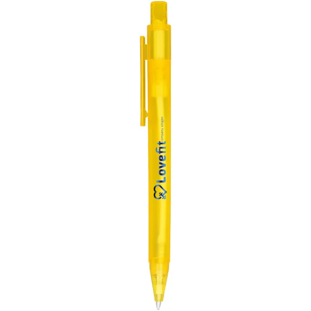 Calypso frosted ballpoint pen - Unbranded Frosted yellow