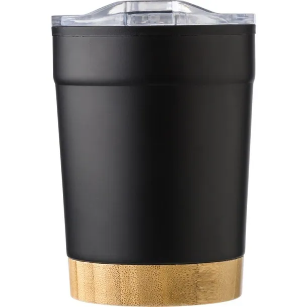  Thermo mug 300 ml with bamboo detail black