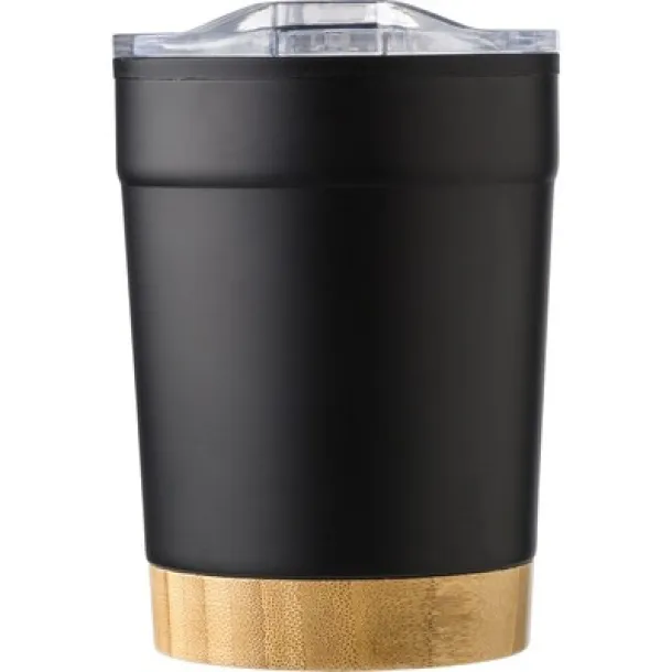  Thermo mug 300 ml with bamboo detail black