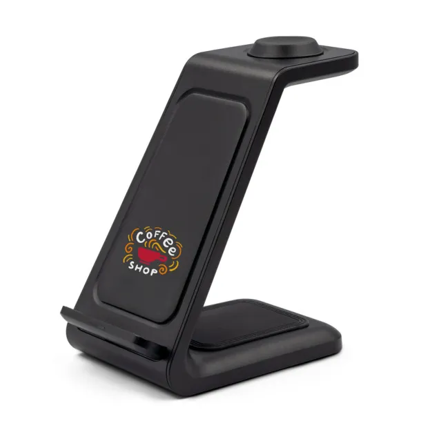 Todd Wireless charger 15W, 3 in 1, phone stand Crna