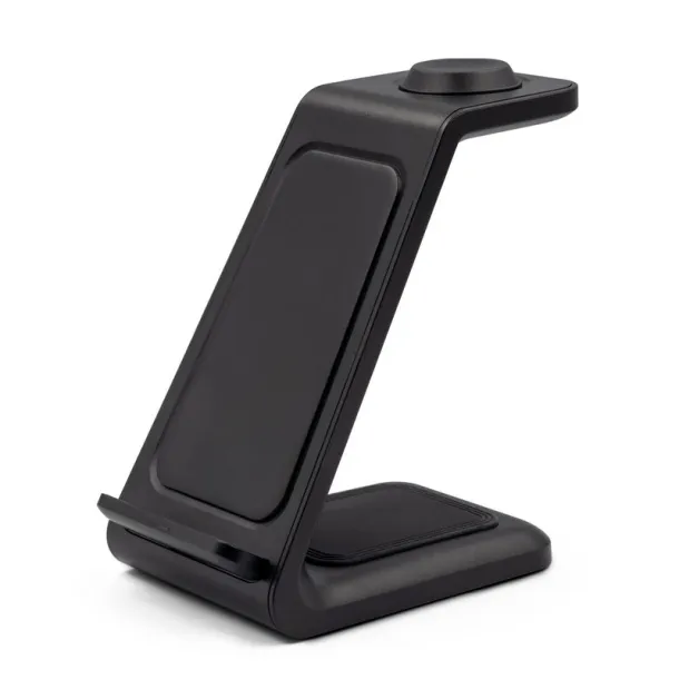 Todd Wireless charger 15W, 3 in 1, phone stand Crna