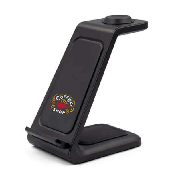 Todd Wireless charger 15W, 3 in 1, phone stand Crna
