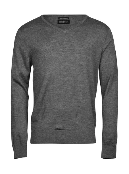  Men's V-Neck Sweater - Tee Jays Grey Melange