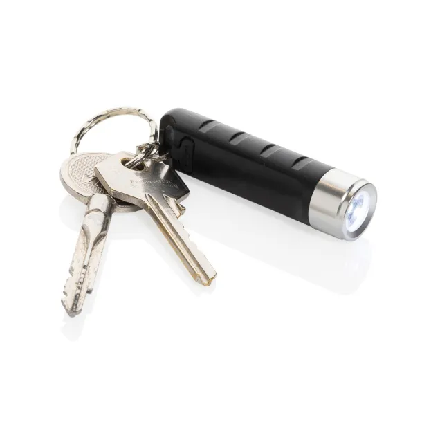  Globix RCS recycled plastic USB re-chargeable keychain torch - XD Collection Black 