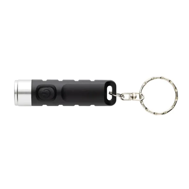  Globix RCS recycled plastic USB re-chargeable keychain torch - XD Collection Black 