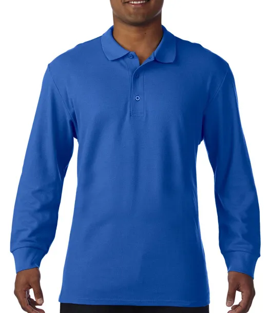  Premium Cotton Adult Double Piqué Polo LS - Gildan Kraljevski plava
